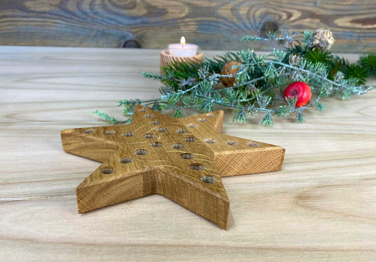 Adventskalender für 24 Gutscheine, Ideen oder Erlebnisse massives Eichenholz, den Advent genießen und auf Weihnachten freuen