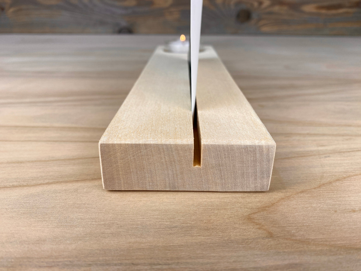 personalisierte Fotoleiste, mit Teelichthalter, zum Gedenken und Erinnern, Trauergeschenk, massives Birkenholz, ein individuelles Andenken