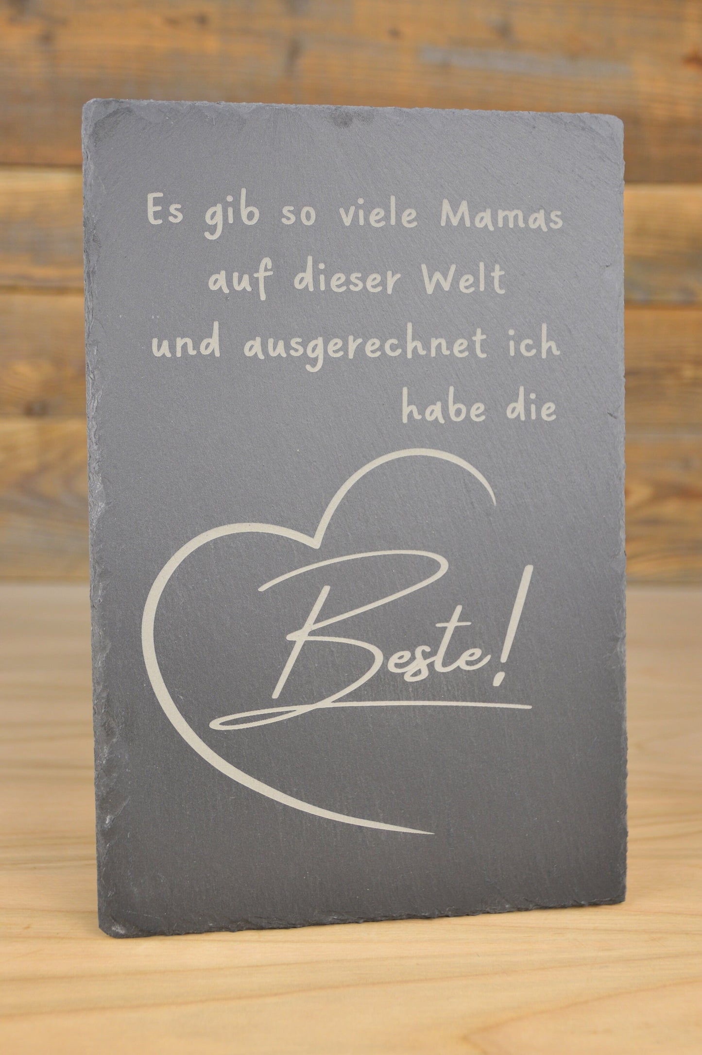 Spruchtafel "Beste Mama der Welt" aus Schiefer, graviert - für Innen und Außen - Pusteblume - Geschenk zum Muttertag, Mutter, Mama