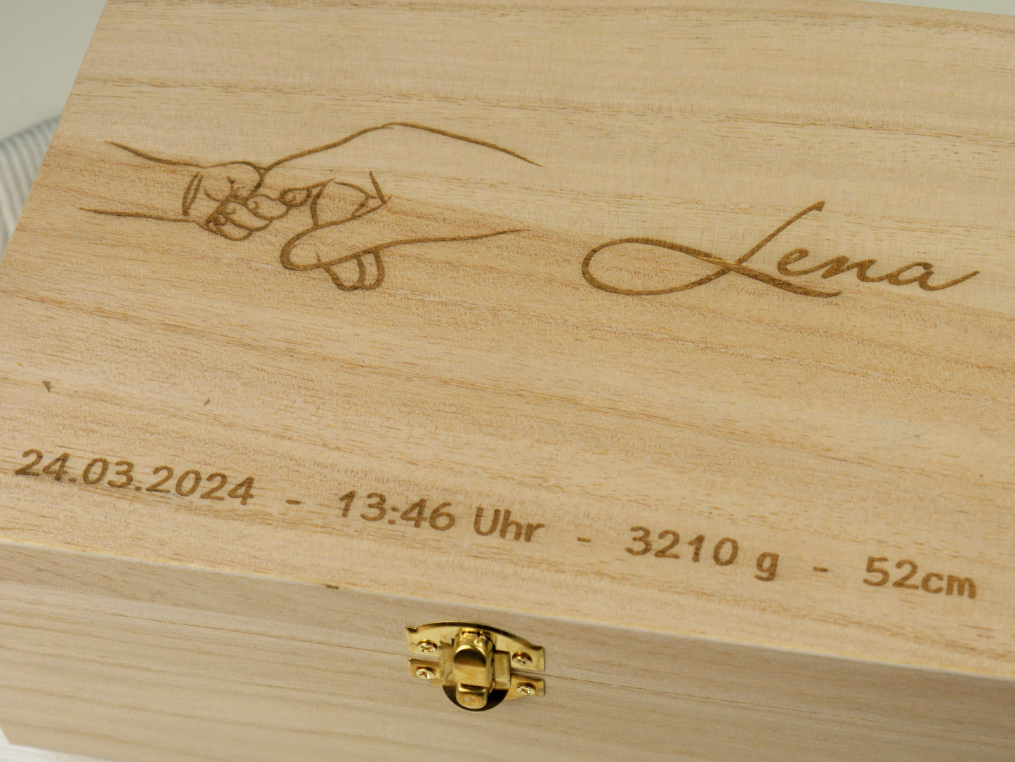 Erinnerungskiste aus Holz, Geschenkbox zur Geburt, Geschenk zur Geburt, Taufe, Baby