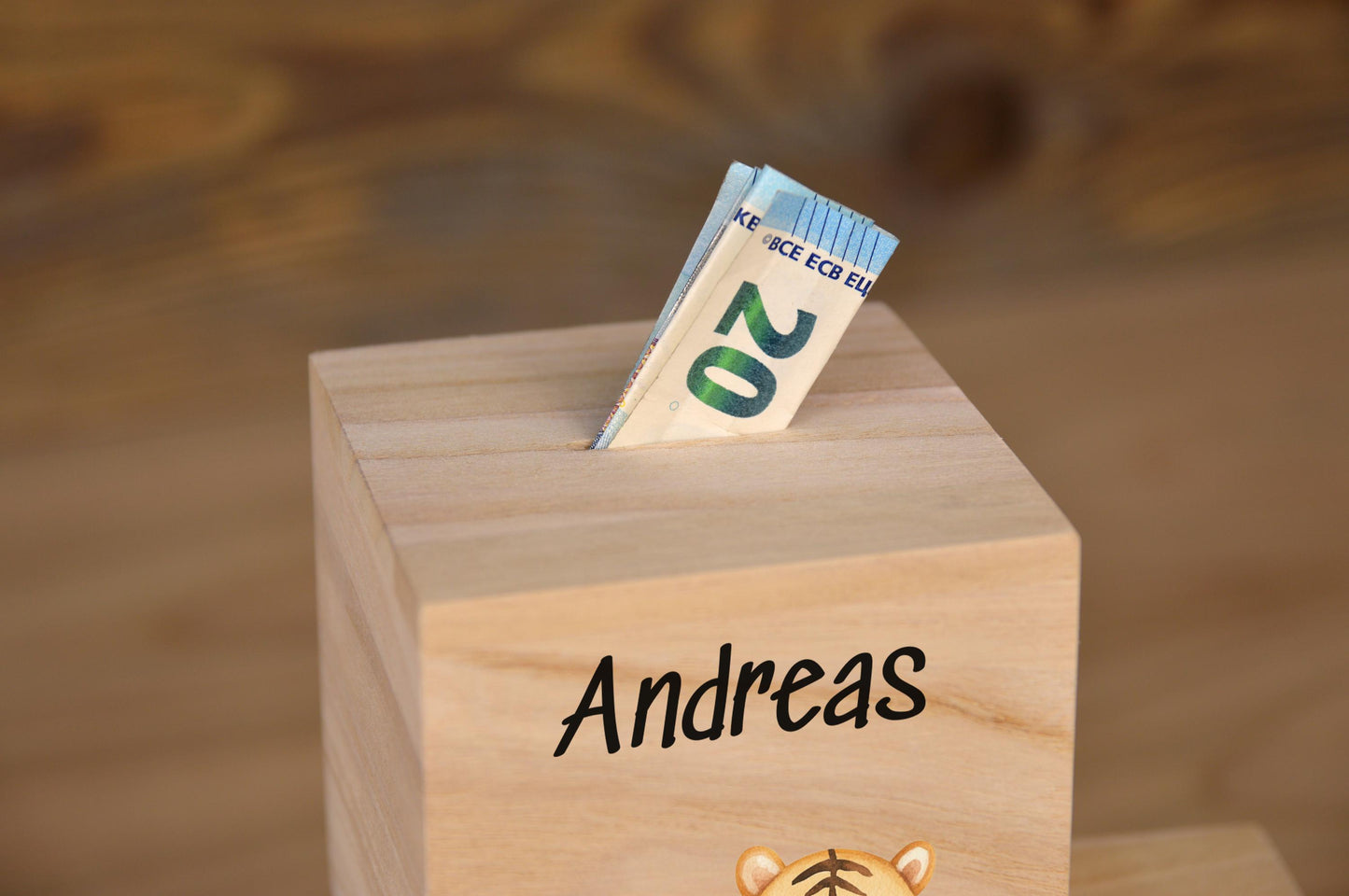 Spardose mit Namen, personalisierte Tiermotive Safari, Geschenk für Kinder, Babygeschenk, Geschenk Geburtstag, Taufe, Geburt, Namen