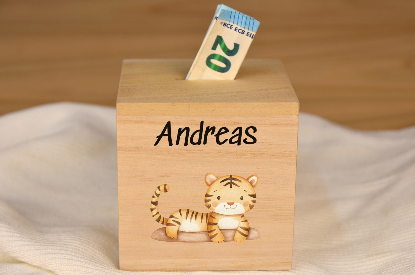 Spardose mit Namen, personalisierte Tiermotive Safari, Geschenk für Kinder, Babygeschenk, Geschenk Geburtstag, Taufe, Geburt, Namen