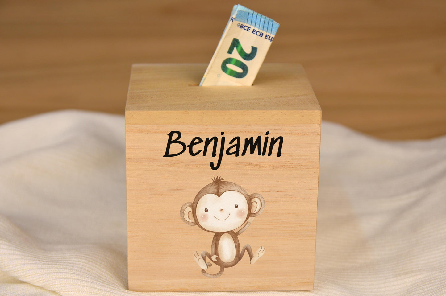 Spardose mit Namen, personalisierte Tiermotive Safari, Geschenk für Kinder, Babygeschenk, Geschenk Geburtstag, Taufe, Geburt, Namen