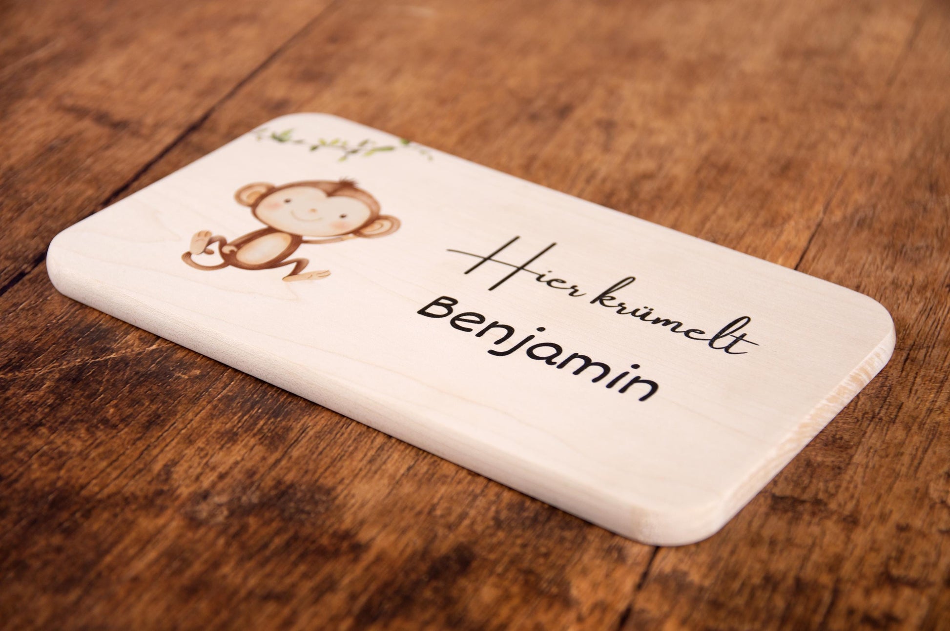 Frühstücksbrett personalisiert, Safari, Brettchen personalisiert, Geschenk Geburt, Ahornholz, Taufe, Kinder, Holzbrett personalisiert